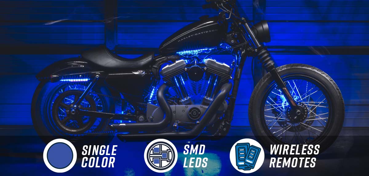 LEDGlow  Advanced Blue LED Mini Motorcycle Lighting Kit