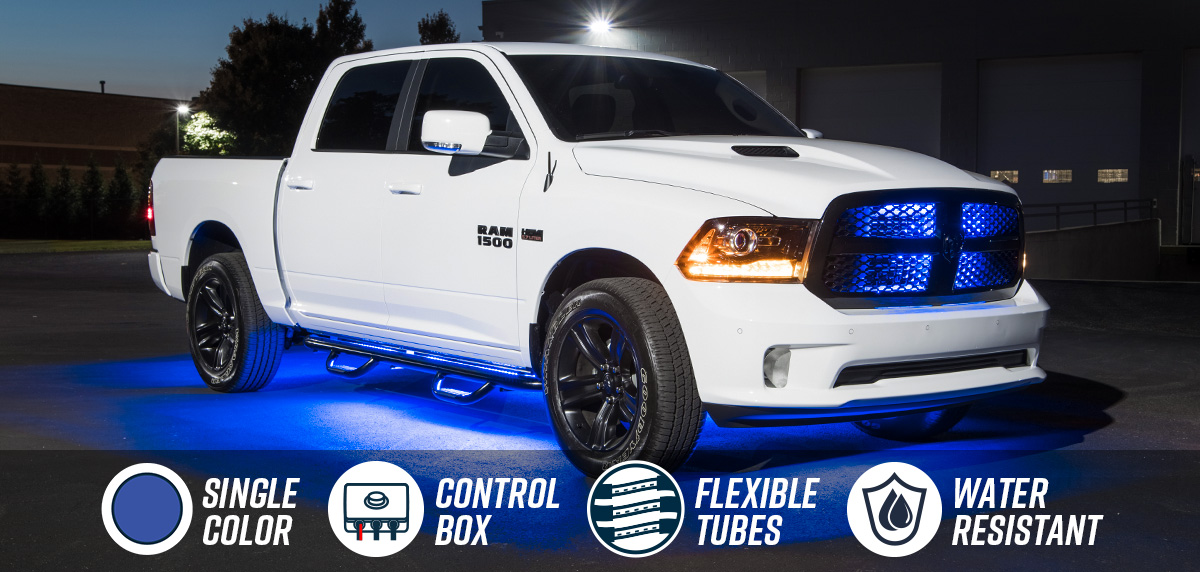 Blue Flexible Slimline LED Truck Underbody Lighting Kit