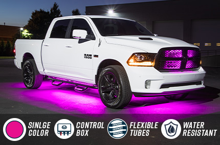 Pink Flexible Slimline LED Truck Underbody Lighting Kit