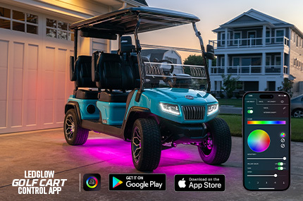 Bluetooth Million Color LED 4-Seater Golf Cart Underbody Lighting Kit with Smartphone Control