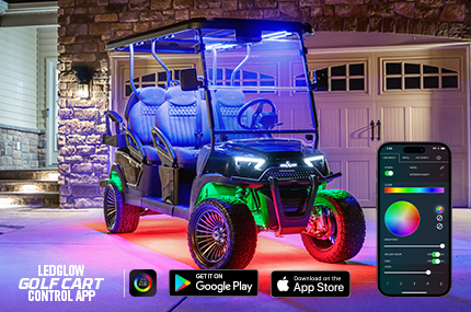 Bluetooth Million Color LED 6-Seater Golf Cart Underbody Lighting Kit with Smartphone Control