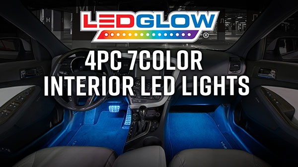 LEDGlow 4pc Orange LED Interior Footwell Underdash Neon Lighting Kit for  Cars & Trucks - 7 Unique Patterns - Music Mode - 8 Brightness Levels - Auto